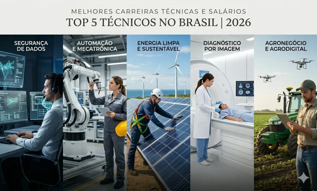 Guia de Salários 2026: 5 Cursos Técnicos para Ganhar até R$ 12 Mil por Mês